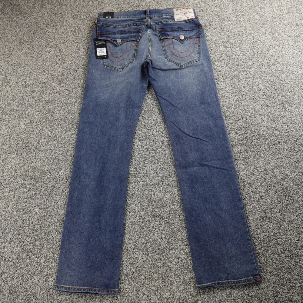 NEW True Religion Jeans Mens 32X34 Dark Blue‎ Denim Pants Ricky Relaxed Straight